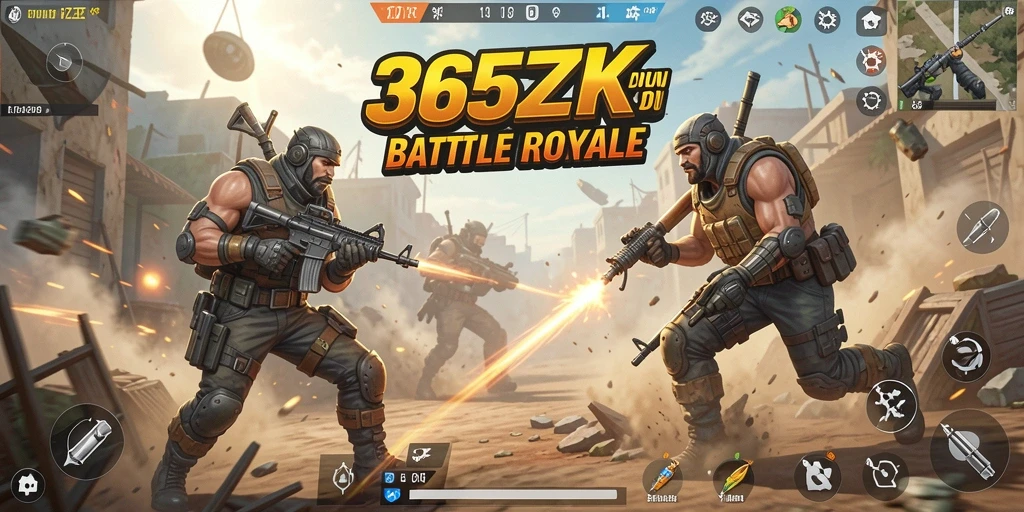 Screenshot gameplay 365ZK menampilkan aksi seru dalam pertempuran Battle Royale.