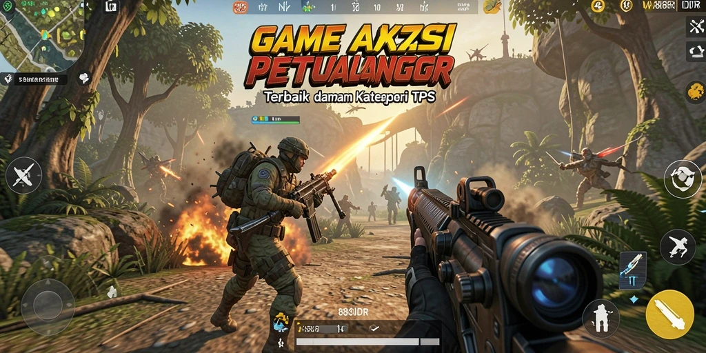 Screenshot utama menunjukkan pertempuran intens dalam 888IDR.
