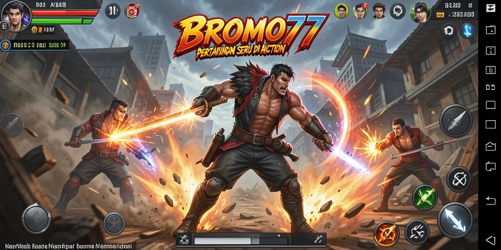 Tampilan gameplay mendebarkan dalam BROMO77 dengan aksi seru dan grafis memukau.