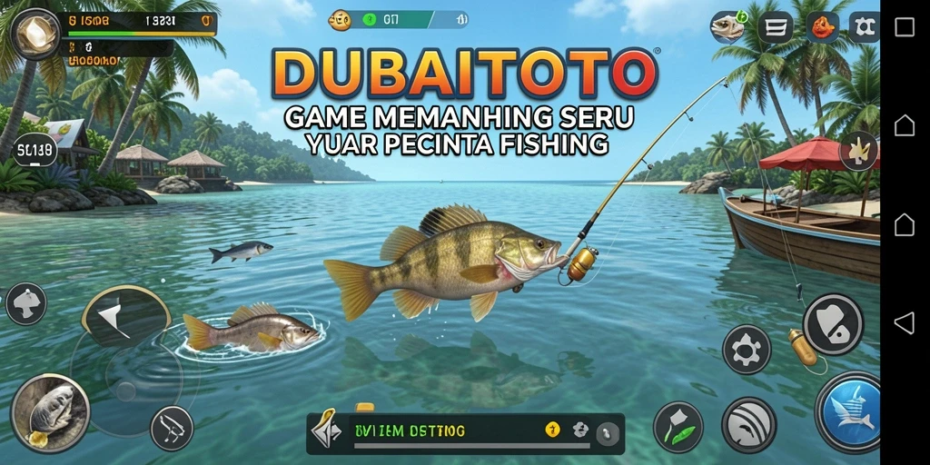 Gameplay seru DUBAITOTO dengan berbagai ikan yang bisa ditangkap.