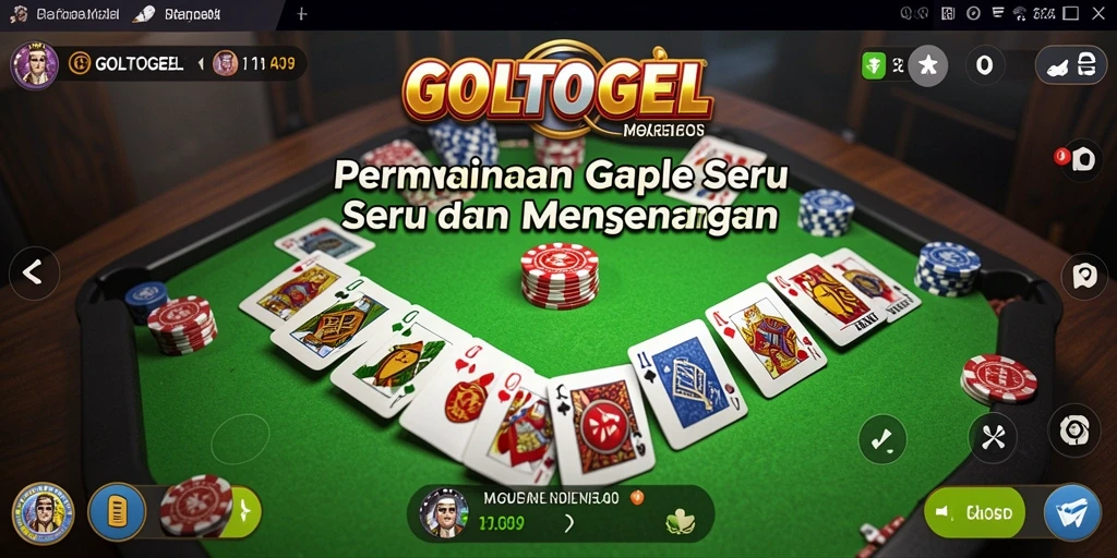 Screenshot GOLTOGEL menampilkan momen seru dalam permainan Gaple.