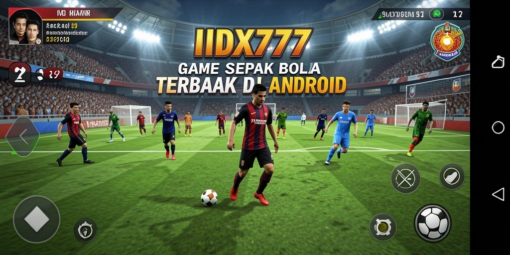 Tampilan gameplay IDX777 dengan aksi sepak bola yang mendebarkan.