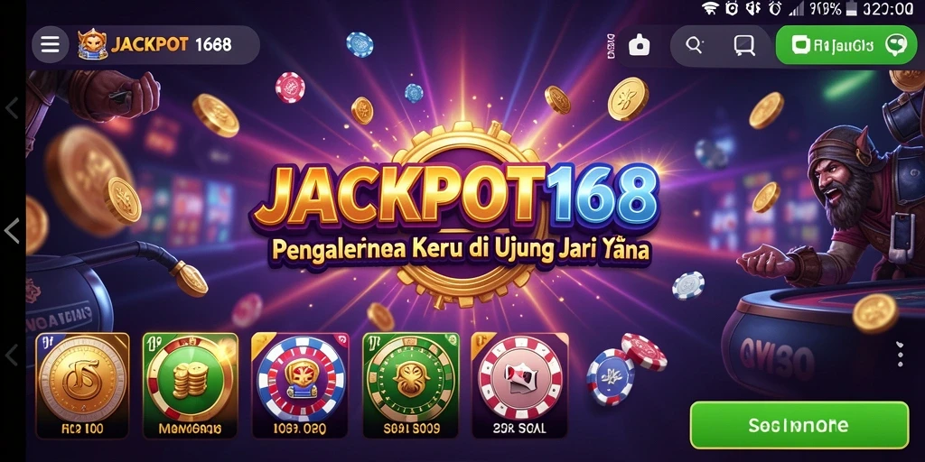 Screenshot utama JACKPOT168 menampilkan gameplay kasino yang menarik.