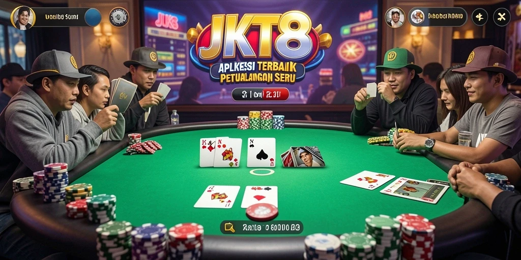 Tampilan gameplay poker yang seru dan menarik di JKT8.