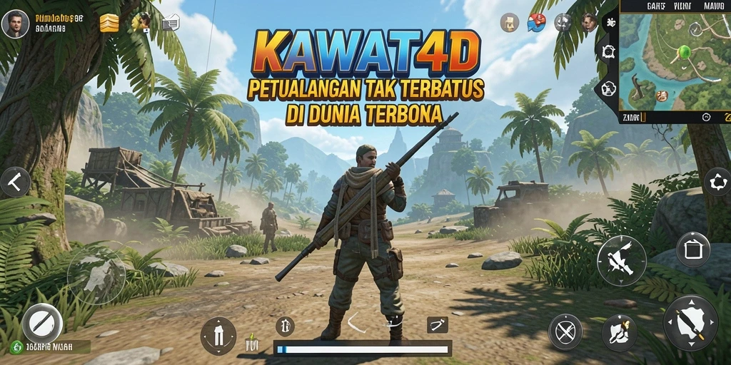 Tampilan gameplay KAWAT4D yang menampilkan eksplorasi dunia terbuka.