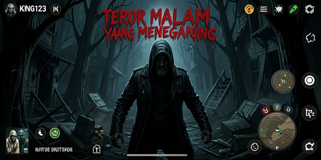 Screenshot menunjukkan gameplay menegangkan di dalam dunia horor.