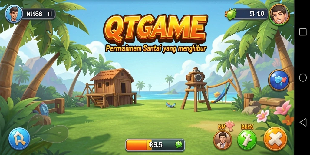 Screenshot QTGAME menampilkan gameplay yang ceria dan menghibur.