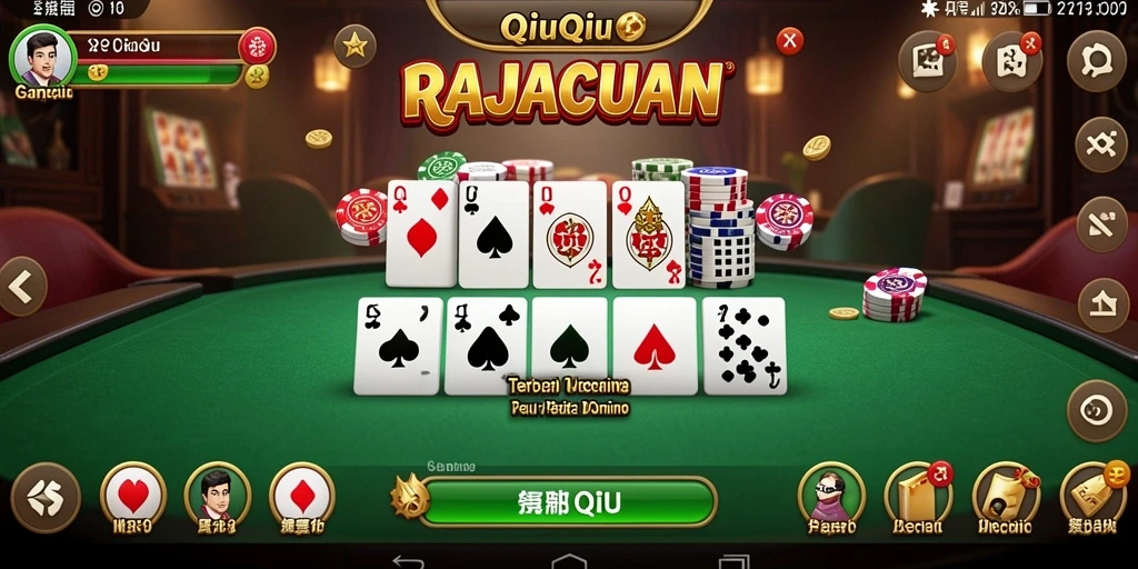 Tampilan seru gameplay QiuQiu di RAJACUAN.