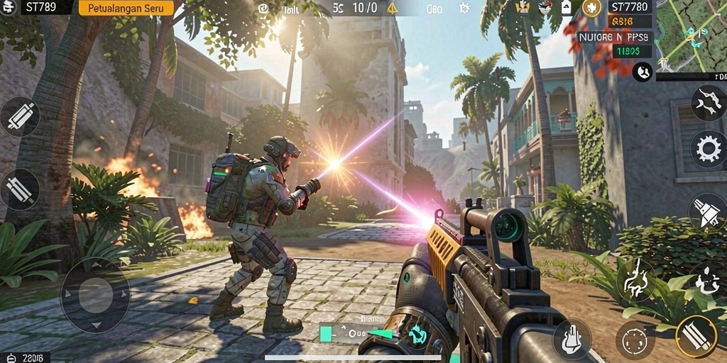 Tampilan gameplay intens dari ST789 yang mengasyikkan dan mendebarkan.