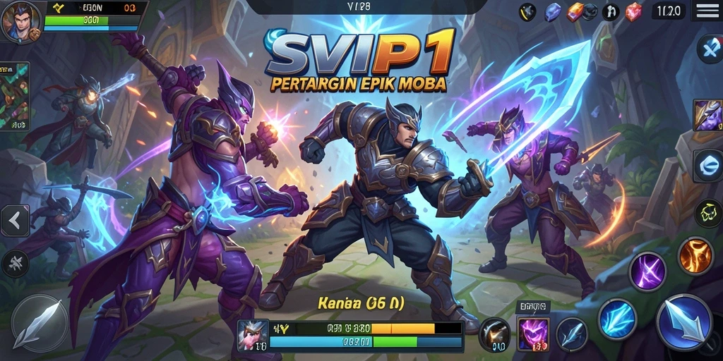 Screenshot pertarungan seru di SVIP1 dengan hero yang beraksi.