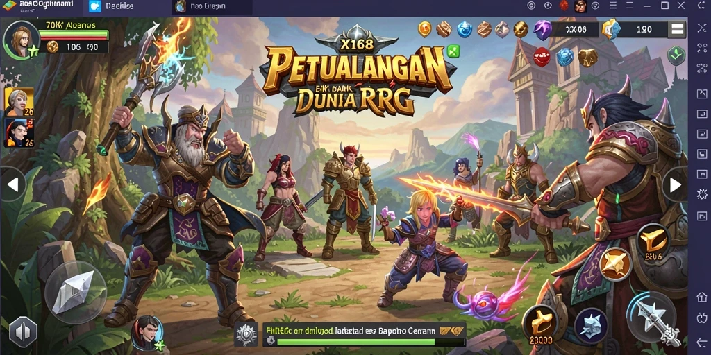 Tampilan seru dari gameplay RPG X168 yang mendebarkan.