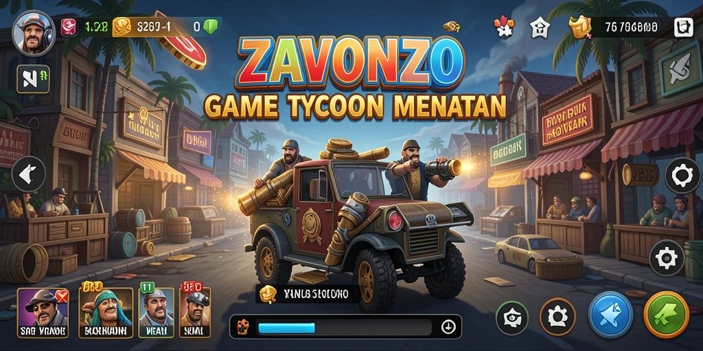 Tampilan gameplay seru dalam game Tycoon ZAVONZO.